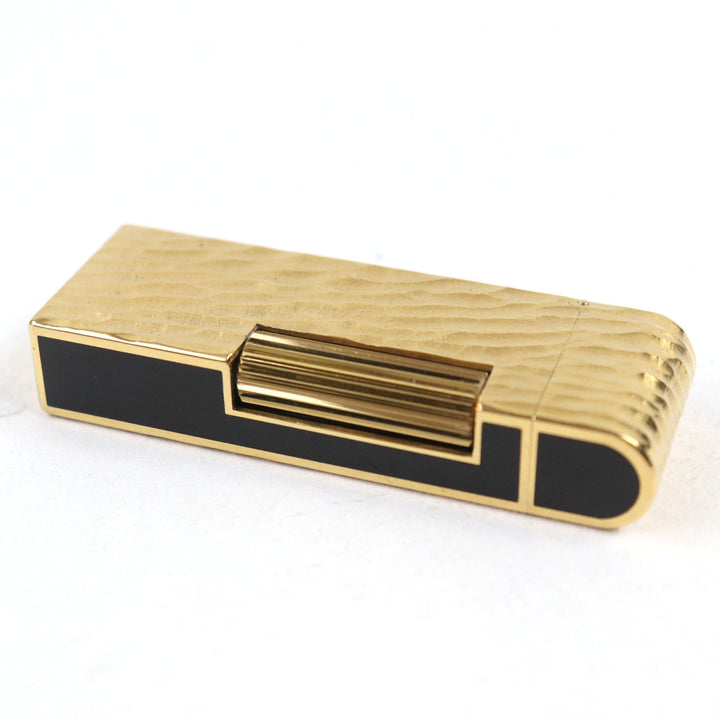 外装極美品○Dunhill ダンヒル ラッカー ドーム型 ローラー式 喫煙グッズ ガスライター ブラック ゴールド スイス製 着火不可