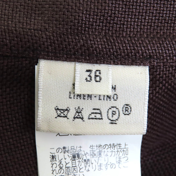 美品★HERMES エルメス ヴィンテージ decorative lapel pin Martin Margiela Inspired ピンバッチ付 オーバーカラー リネンジャケット 36