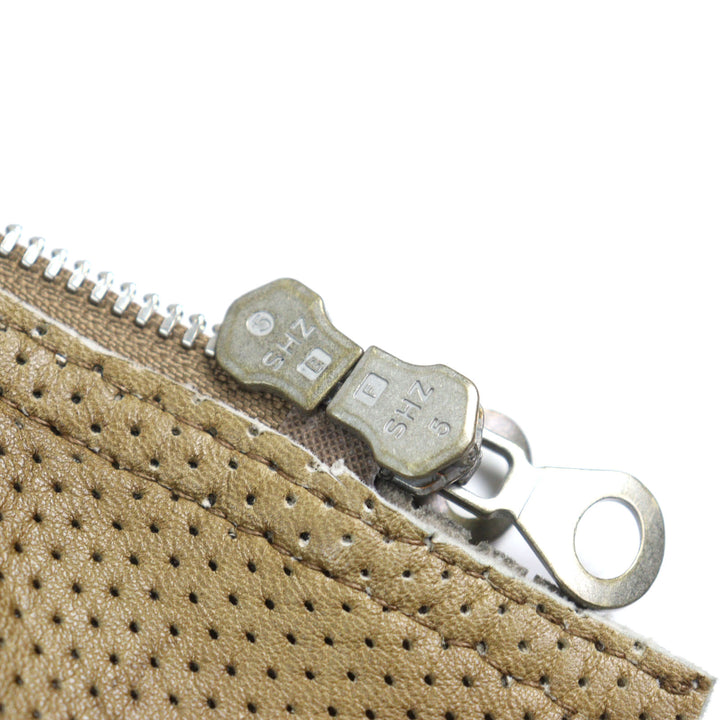 美品○DIESEL ディーゼル 23SS A08807 L-CLIME シープスキン ロゴジップ フェード加工 パンチング レザージャケット 48 正規品 メンズ