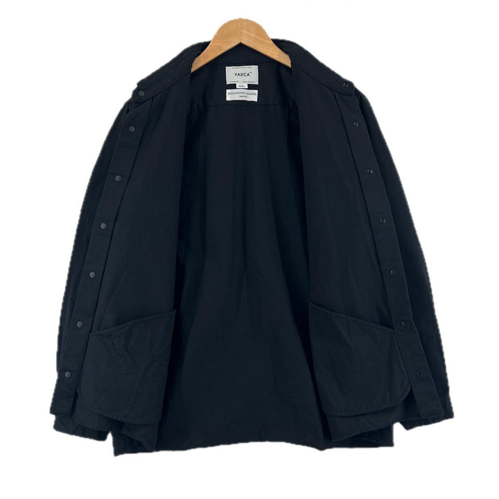 美品▲YAECA ヤエカ 14127 コットン100％ オーバーサイズシルエット コンフォートシャツ 長袖シャツ ブラック S 日本製 正規品 メンズ