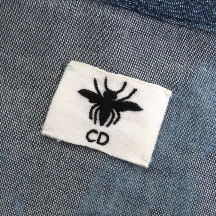 極美品△Christian Dior クリスチャンディオール 122V28A3389 コットン100% BEE刺繡 総柄 ベルト付き 着物風 七分袖 シャツ 40 正規品