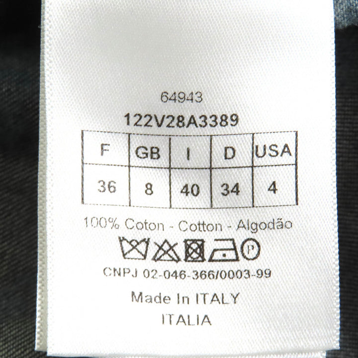 極美品△Christian Dior クリスチャンディオール 122V28A3389 コットン100% BEE刺繡 総柄 ベルト付き 着物風 七分袖 シャツ 40 正規品