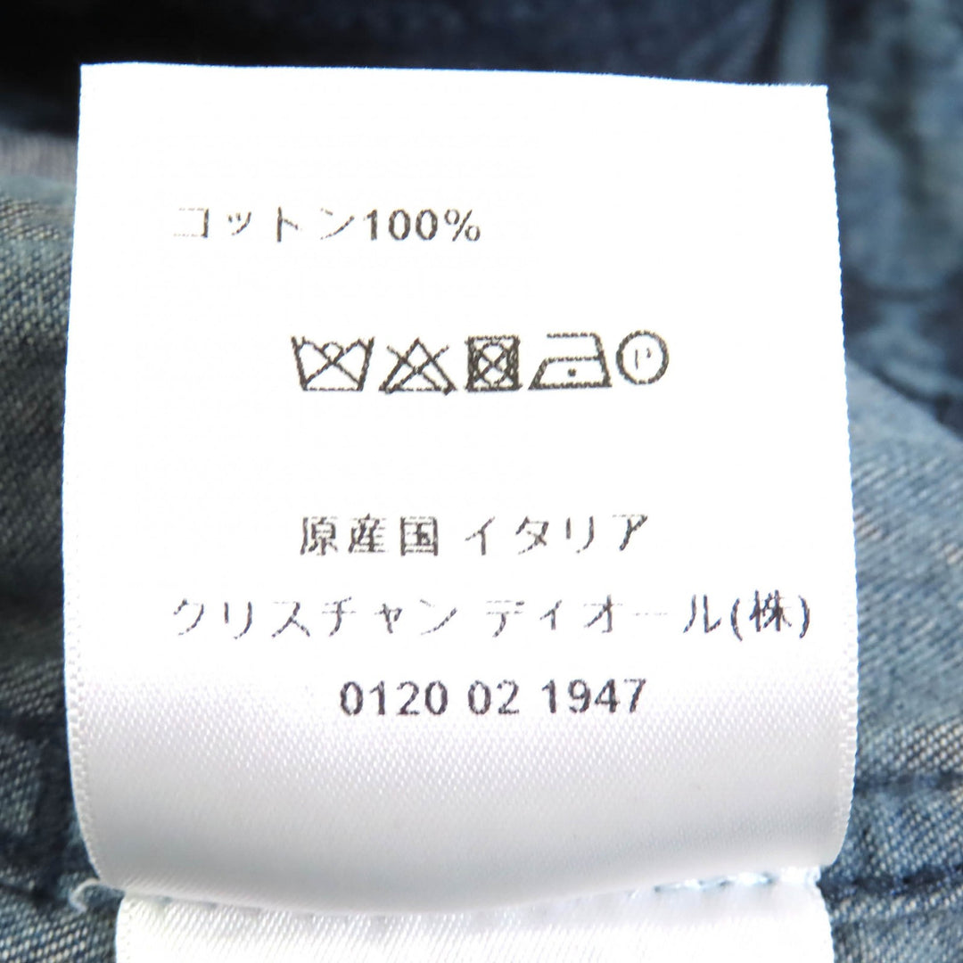 極美品△Christian Dior クリスチャンディオール 122V28A3389 コットン100% BEE刺繡 総柄 ベルト付き 着物風 七分袖 シャツ 40 正規品
