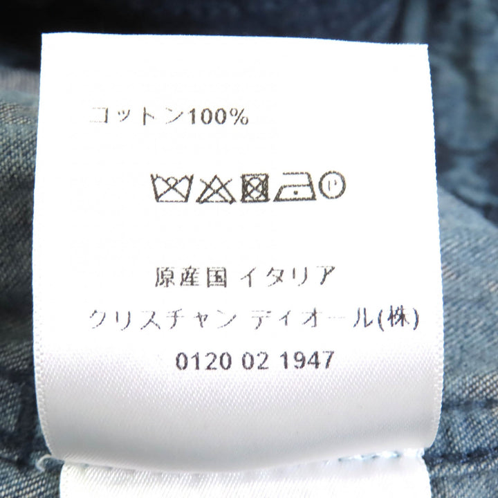極美品△Christian Dior クリスチャンディオール 122V28A3389 コットン100% BEE刺繡 総柄 ベルト付き 着物風 七分袖 シャツ 40 正規品