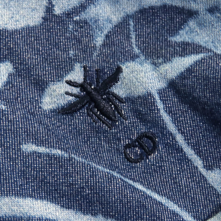 極美品△Christian Dior クリスチャンディオール 122V28A3389 コットン100% BEE刺繡 総柄 ベルト付き 着物風 七分袖 シャツ 40 正規品