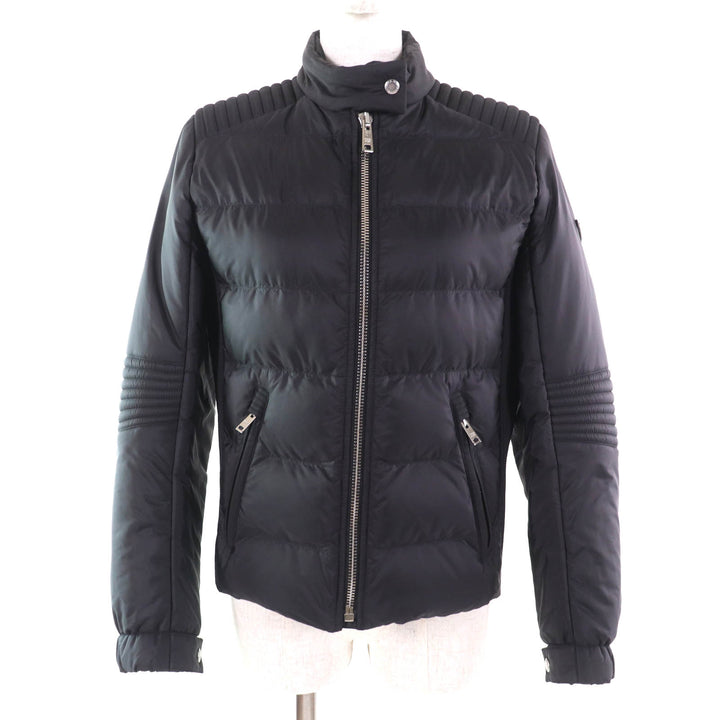 美品★PRADA プラダ 290545 トライアングルロゴ ZIP UP ダウンジャケット アウター ブラック 42 正規品 レディース