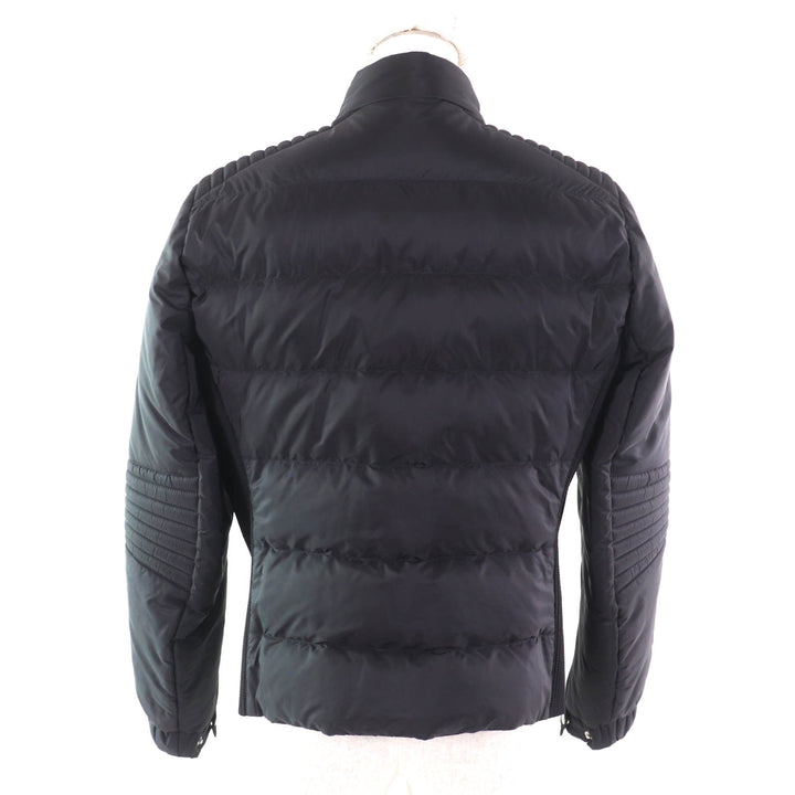 美品★PRADA プラダ 290545 トライアングルロゴ ZIP UP ダウンジャケット アウター ブラック 42 正規品 レディース
