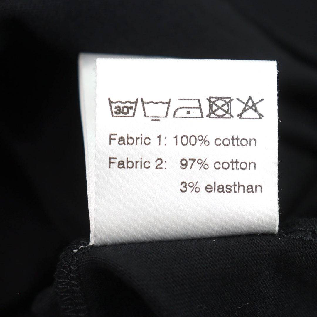 未使用品○ANTICIPO アンティーチポ INZOLIA インツォリア ロゴタグ付き スムースコットン Vネック リブ切替 半袖Ｔシャツ 黒 44 正規品