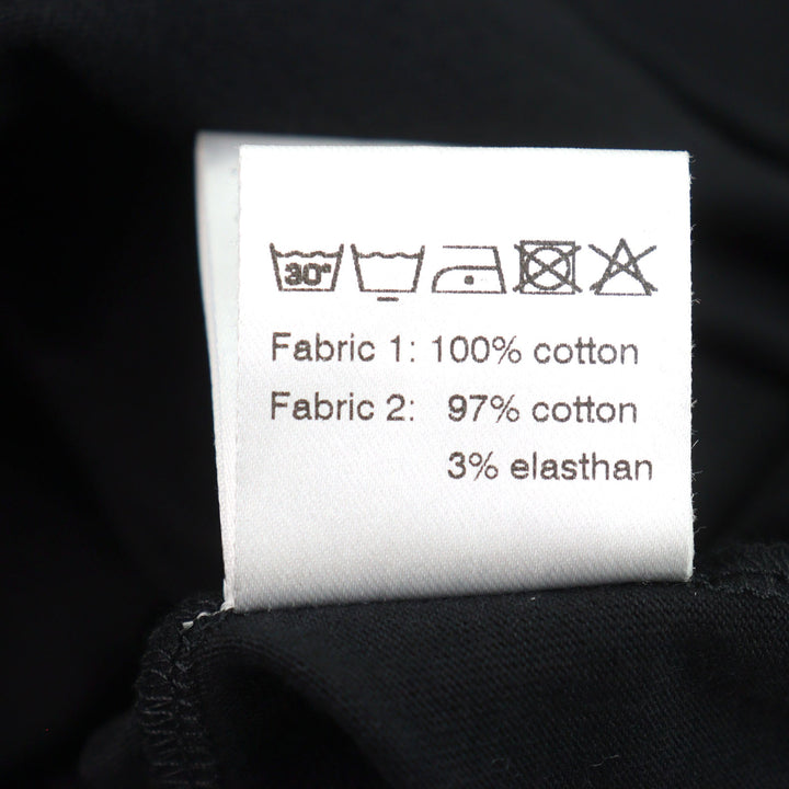 未使用品○ANTICIPO アンティーチポ INZOLIA インツォリア ロゴタグ付き スムースコットン Vネック リブ切替 半袖Ｔシャツ 黒 44 正規品