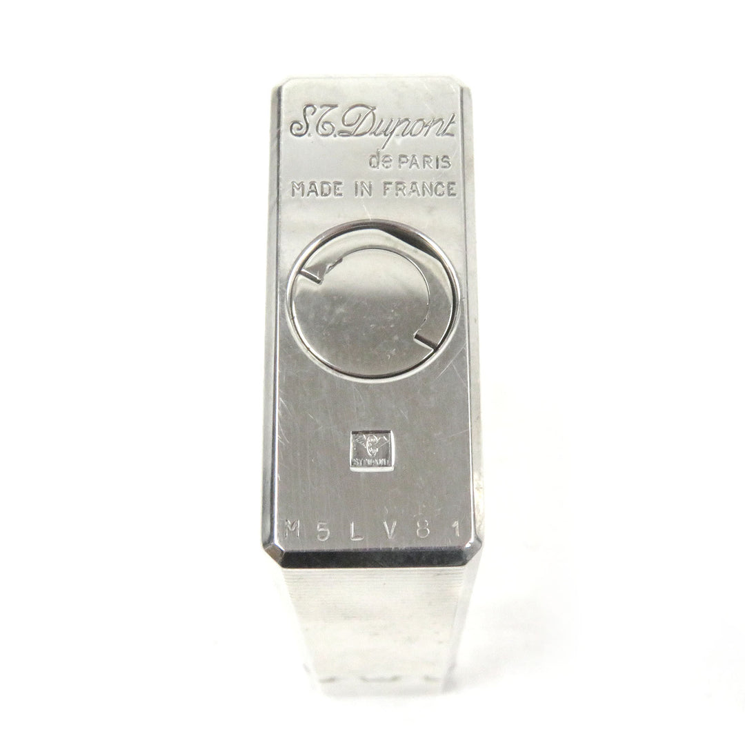 外装極美品□Dupont デュポン ライン1 ロング ボーダー柄 スクエア ローラー ガスライター 喫煙具 シルバー フランス製 メンズ 着火不可