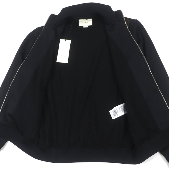 未使用品▼GUCCI グッチ 615731 シェリーライン ウェブライン ジップアップ トラックジャケット ブラック M イタリア製 正規品 メンズ