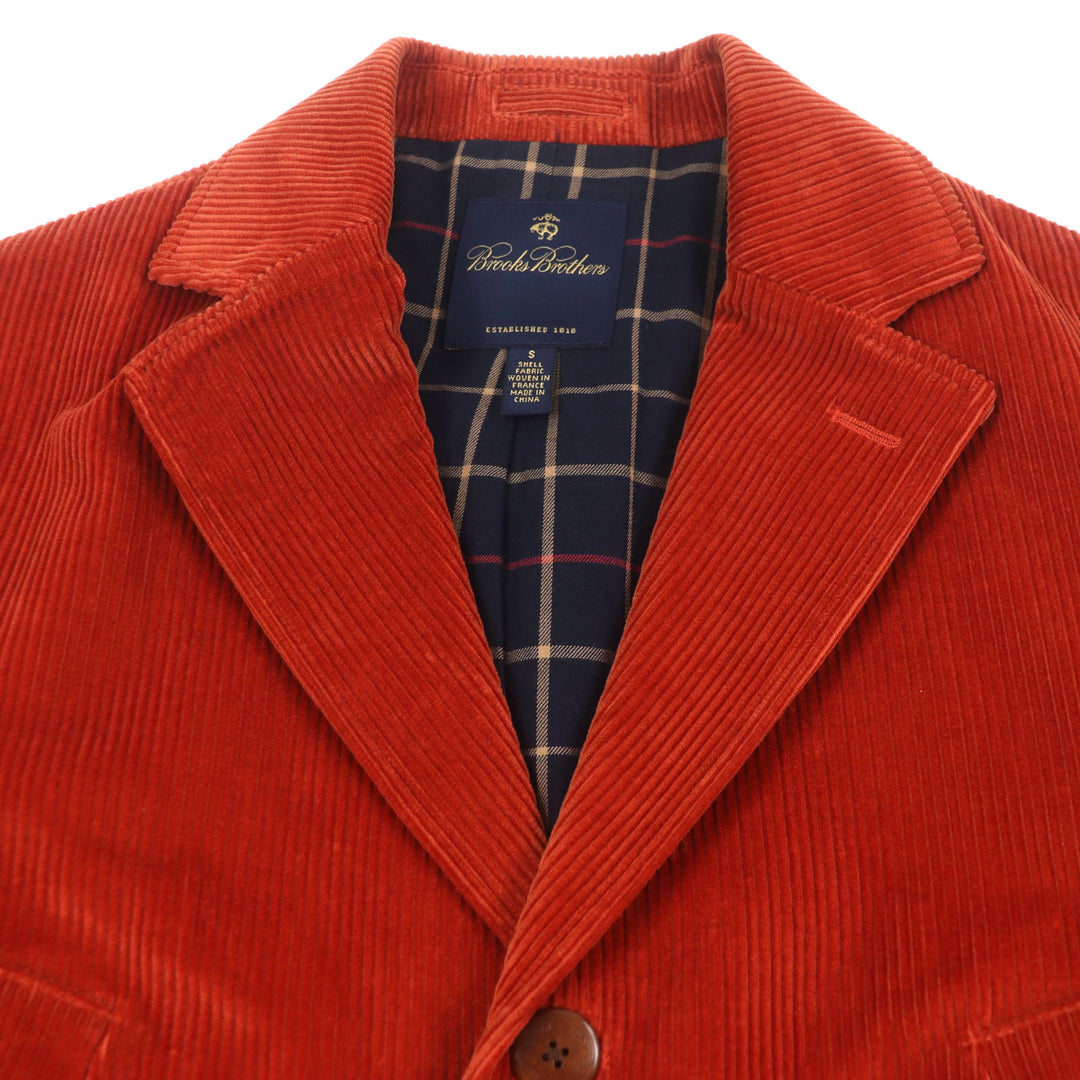 極美品▼Brooks Brothers ブルックスブラザーズ コーデュロイ エルボーパッチ シングルジャケット テーラード オレンジ S 正規品 メンズ