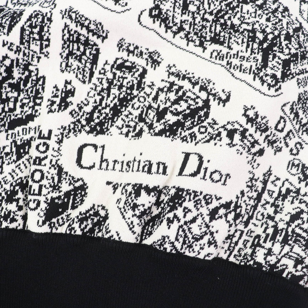極美品☆Christian Dior クリスチャンディオール 23AW 324V50AM505 Plan de Paris クロップド ニット ボンバージャケット 40 正規品