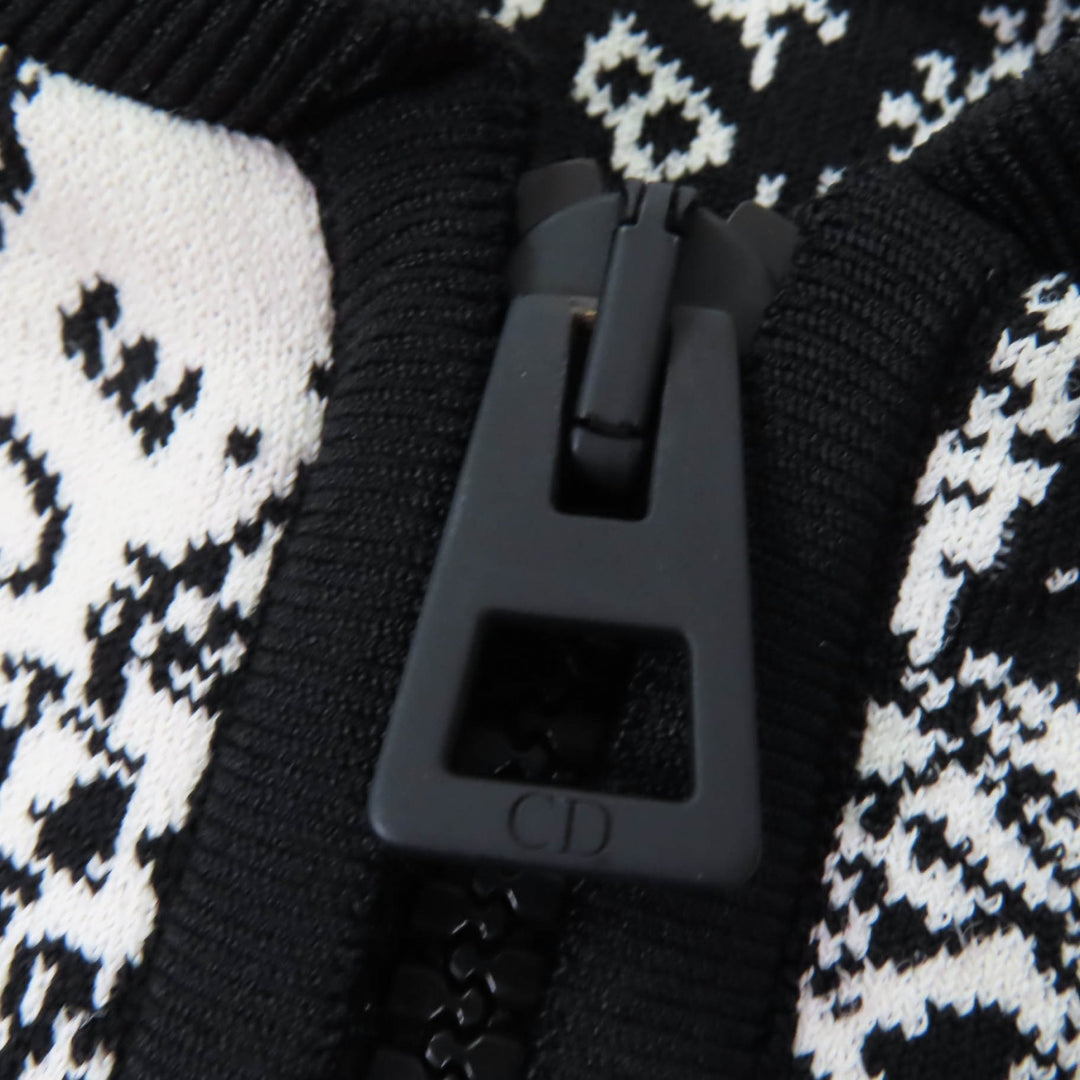 極美品☆Christian Dior クリスチャンディオール 23AW 324V50AM505 Plan de Paris クロップド ニット ボンバージャケット 40 正規品