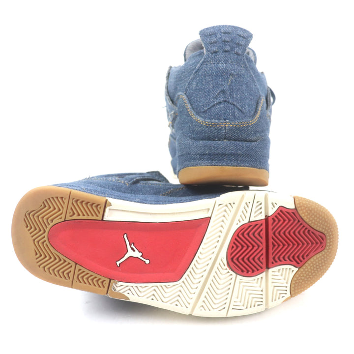 良品▼Nike Levis ナイキ リーバイス A02571-401 エアジョーダン4 レトロ デニム スニーカー インディゴ 8 (26cm) 箱付き メンズ