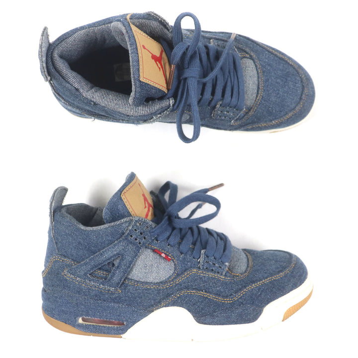 良品▼Nike Levis ナイキ リーバイス A02571-401 エアジョーダン4 レトロ デニム スニーカー インディゴ 8 (26cm) 箱付き メンズ