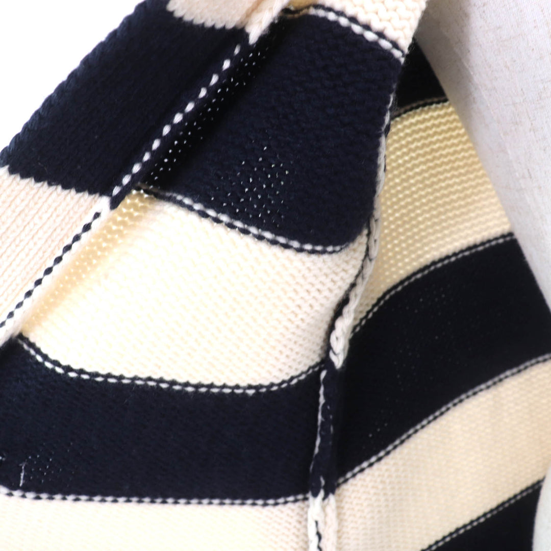 極美品★クリスチャンディオール 21AW 144M01AM318 カシミヤ混 トグルボタン付 ボーダー セーラーカラー ニット ダッフルコート 38