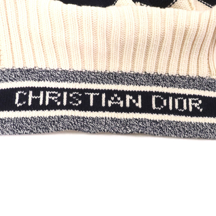 極美品★クリスチャンディオール 21AW 144M01AM318 カシミヤ混 トグルボタン付 ボーダー セーラーカラー ニット ダッフルコート 38