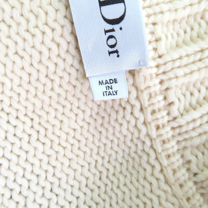 極美品★クリスチャンディオール 21AW 144M01AM318 カシミヤ混 トグルボタン付 ボーダー セーラーカラー ニット ダッフルコート 38
