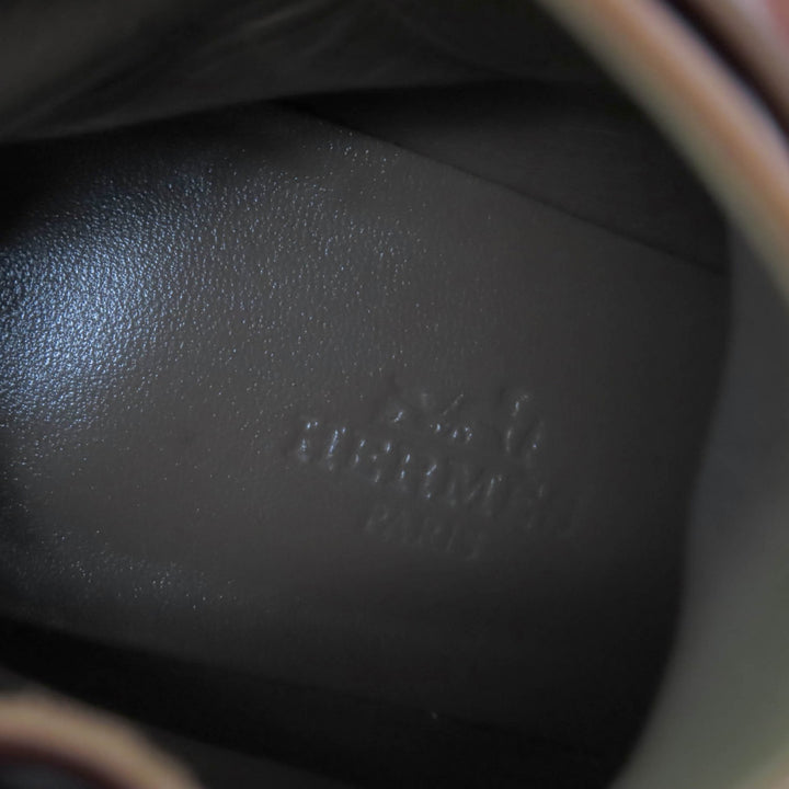 美品★HERMES エルメス サンジェルマン シルバー金具 ケリー金具 　レザー ショートブーツ ブラウン 36.5 イタリア製 レディース