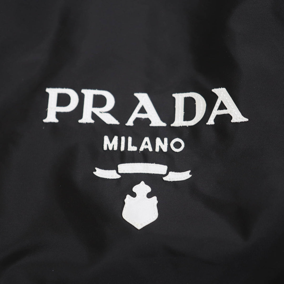 極美品★PRADA プラダ 2021年製 29Z021 Re Nylon ロゴ入り コーチジャケット ナイロンジャケット ブラック 40 イタリア製 正規品
