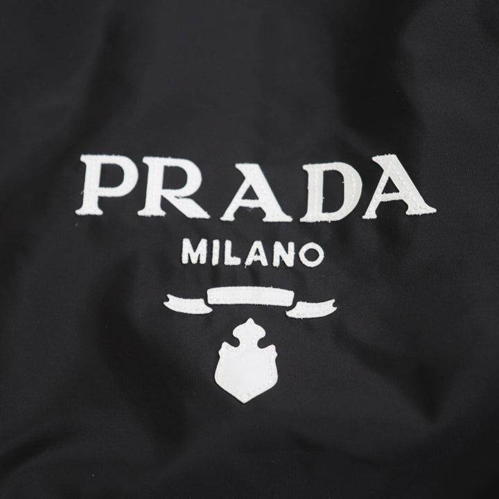 極美品★PRADA プラダ 2021年製 29Z021 Re Nylon ロゴ入り コーチジャケット ナイロンジャケット ブラック 40 イタリア製 正規品