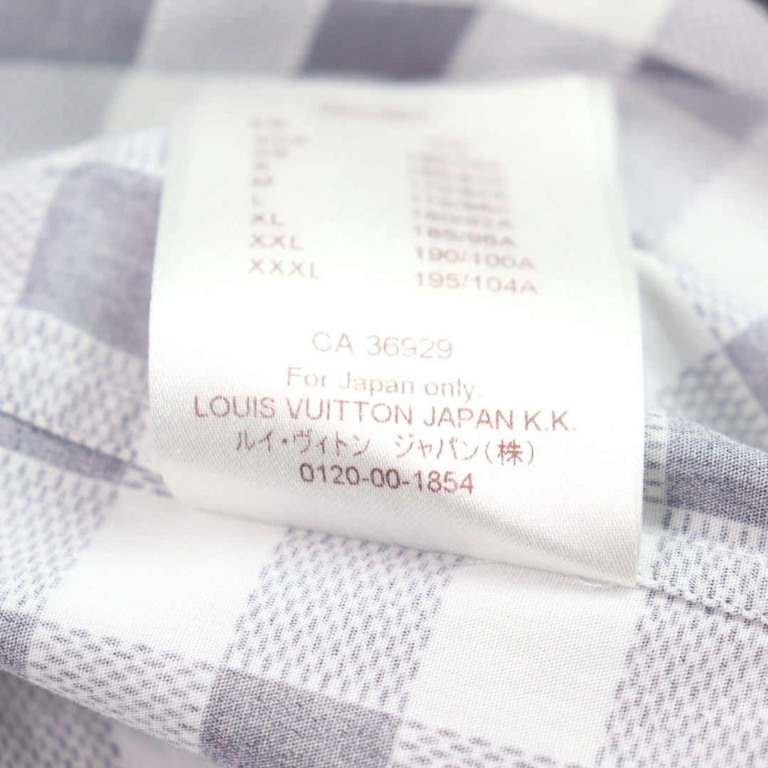 極美品○LOUIS VUITTON ルイヴィトン HBS95W AMERICAS CUP アメリカズカップ ダミエ ロゴプリント 長袖チェックシャツ XS 正規品 メンズ