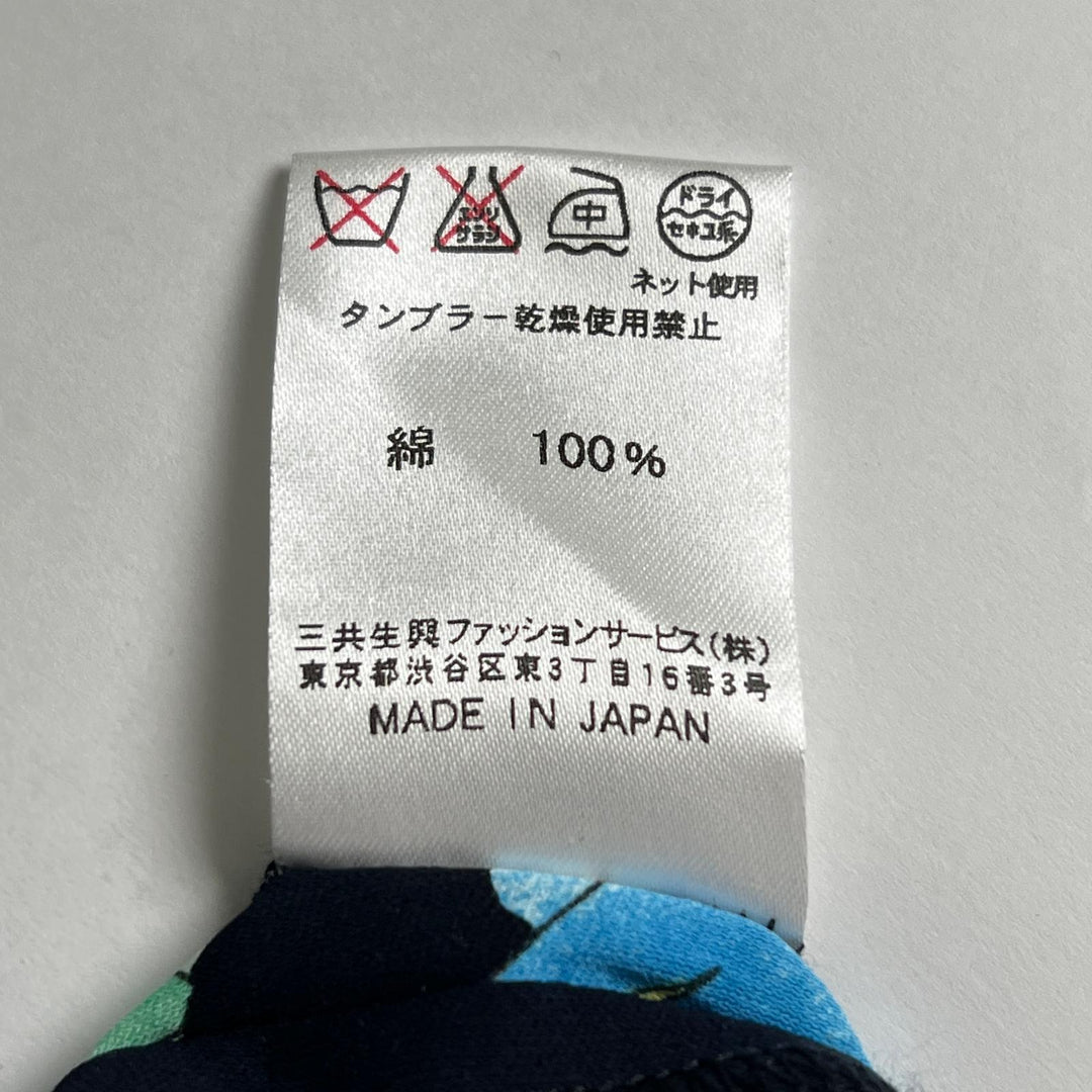 極美品▲LEONARD FASHION レオナール ファッション コットン100％ 花柄・ボタニカル ワンピース チュニック ブルー 36 日本製 レディース