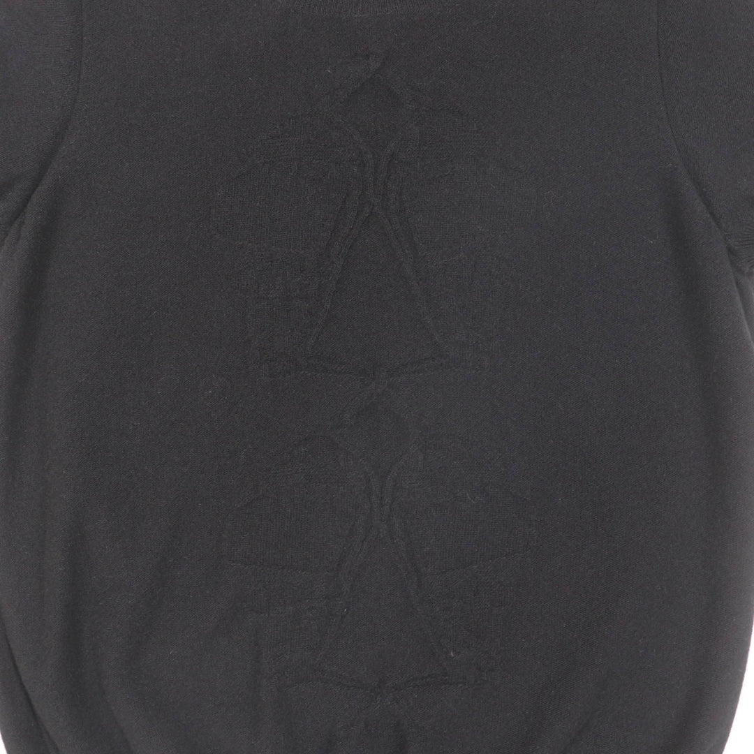 美品☆HERMES エルメス 21AW ウール カシミヤ混 Hリフト 半袖ニット トップス ブラック 40 イタリア製 正規品 レディース