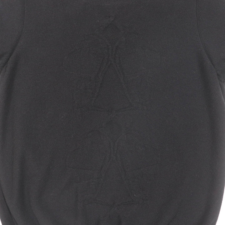 美品☆HERMES エルメス 21AW ウール カシミヤ混 Hリフト 半袖ニット トップス ブラック 40 イタリア製 正規品 レディース