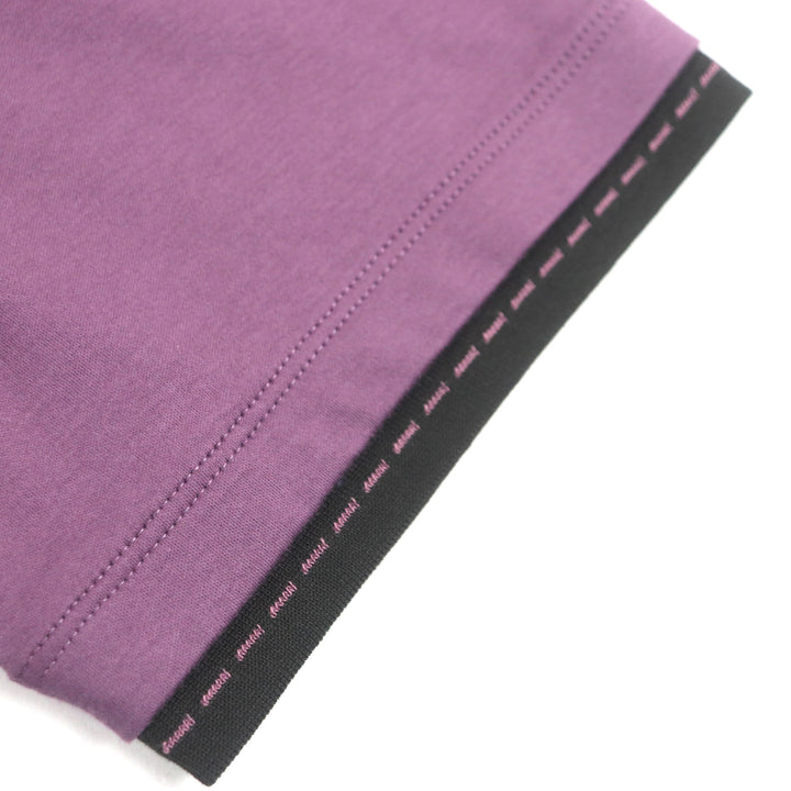 極美品▼HERMES エルメス 24SS H467950HA サドルステッチ クルーネック ショートスリーブ 半袖Ｔシャツ パープル S 伊製 正規品 メンズ