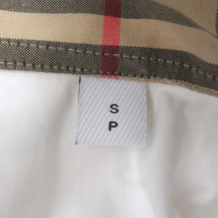 美品□BURBERRY バーバリー 8071466 ティッシ期 襟裏ノバチェック ロゴ刺繍 半袖シャツ カッターシャツ ホワイト　S 正規品 メンズ