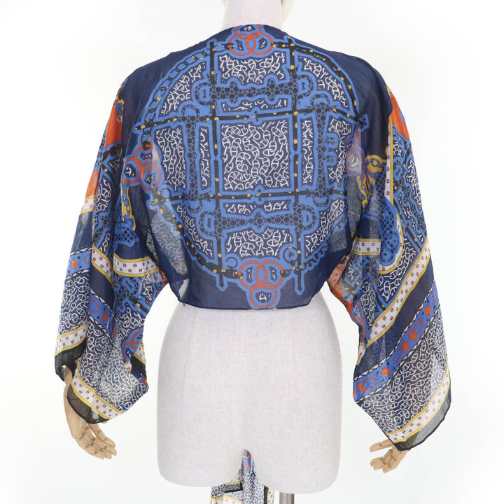 未使用品☆HERMES エルメス 24SS 4E3617D Mors et Gourmettes コットン シェーヌダンクル ビーチブラウス トップス 38 正規品 レディース