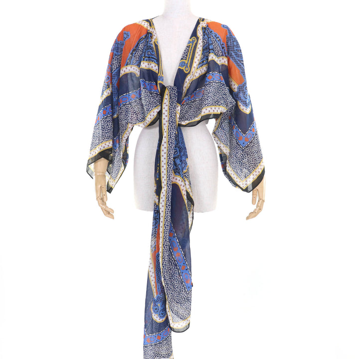 未使用品☆HERMES エルメス 24SS 4E3617D Mors et Gourmettes コットン シェーヌダンクル ビーチブラウス トップス 38 正規品 レディース