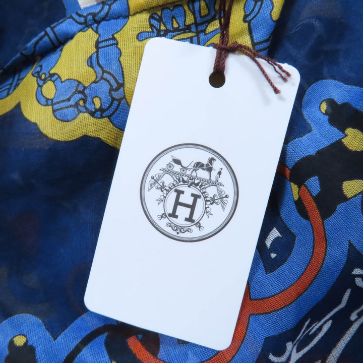 未使用品☆HERMES エルメス 24SS 4E3617D Mors et Gourmettes コットン シェーヌダンクル ビーチブラウス トップス 38 正規品 レディース