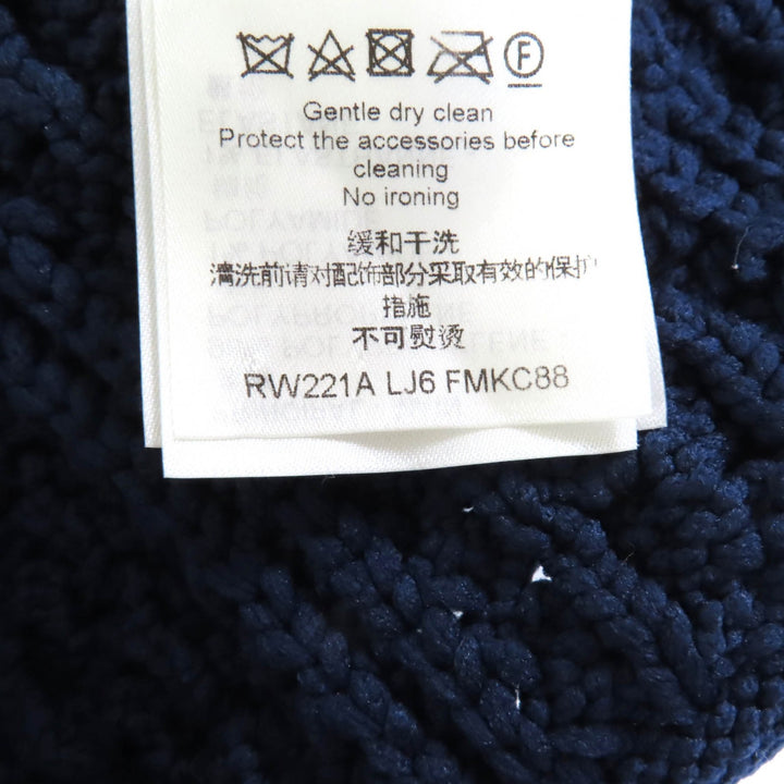 極美品★LOUIS VUITTON ルイヴィトン 22SS ロゴボタン付 トランペットスリーブ カーディガン ネイビー XS イタリア製 正規品 レディース