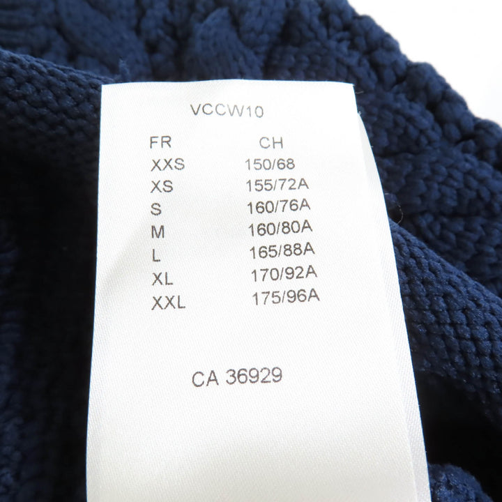 極美品★LOUIS VUITTON ルイヴィトン 22SS ロゴボタン付 トランペットスリーブ カーディガン ネイビー XS イタリア製 正規品 レディース