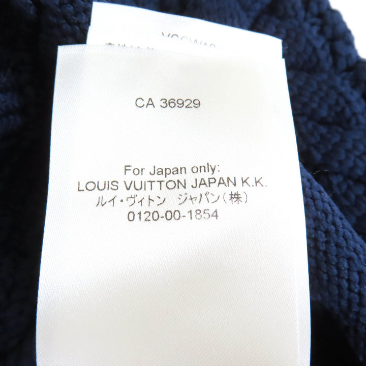 極美品★LOUIS VUITTON ルイヴィトン 22SS ロゴボタン付 トランペットスリーブ カーディガン ネイビー XS イタリア製 正規品 レディース