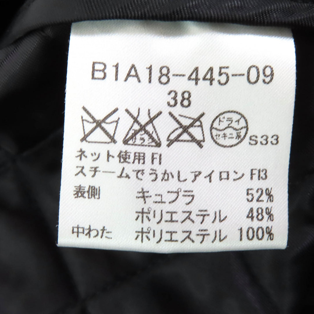 美品△BURBERRY LONDON バーバリーロンドン 中綿ライナー ファー・フード付き ジップアップ コート ブラック 38 正規品 レディース