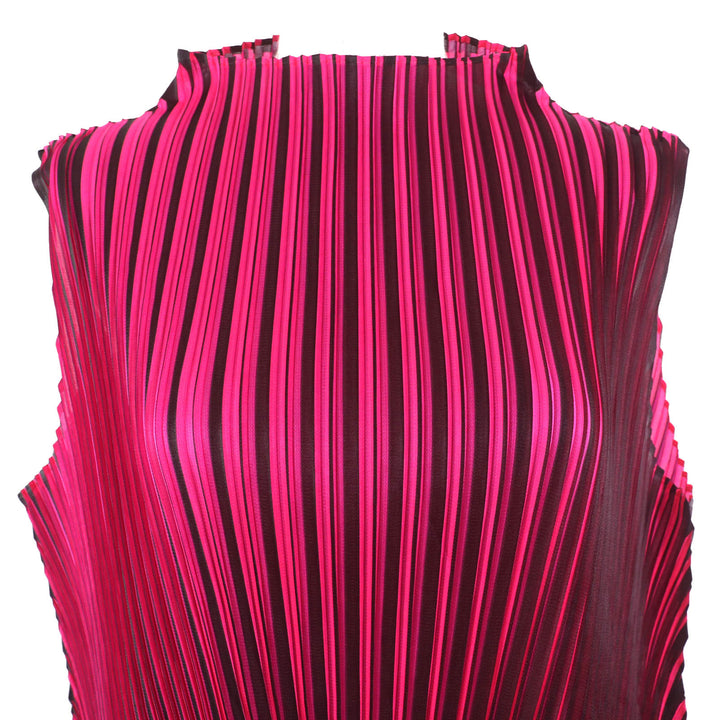 極美品△PLEATS PLEASE プリーツプリーズ イッセイミヤケ ハイネック ノースリーブ カットソー ワイドパンツ セットアップ 3/1 正規品