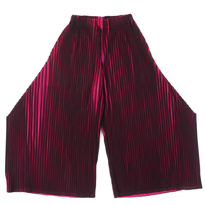 極美品△PLEATS PLEASE プリーツプリーズ イッセイミヤケ ハイネック ノースリーブ カットソー ワイドパンツ セットアップ 3/1 正規品