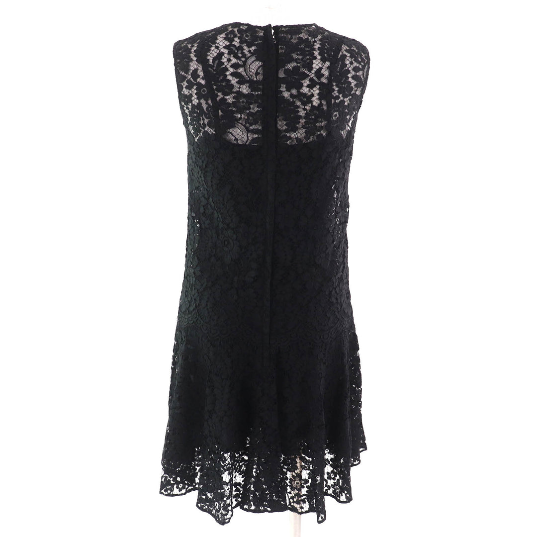 極美品△DOLCE&amp;GABBANA ドルチェ＆ガッバーナ 黒タグ カットワークレース ノースリーブ ワンピース ブラック 36 伊製 正規品 レディース