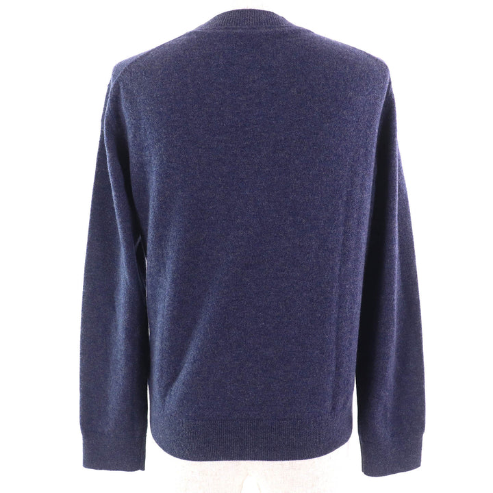 未使用品△HERMES エルメス 24AW 2604D1 カシミヤ100％ Hリフト 長袖 ニット セーター ネイビー系 40 英国製 正規品 レディース