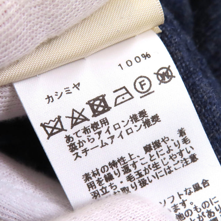 未使用品△HERMES エルメス 24AW 2604D1 カシミヤ100％ Hリフト 長袖 ニット セーター ネイビー系 40 英国製 正規品 レディース