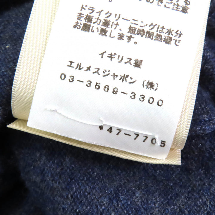 未使用品△HERMES エルメス 24AW 2604D1 カシミヤ100％ Hリフト 長袖 ニット セーター ネイビー系 40 英国製 正規品 レディース