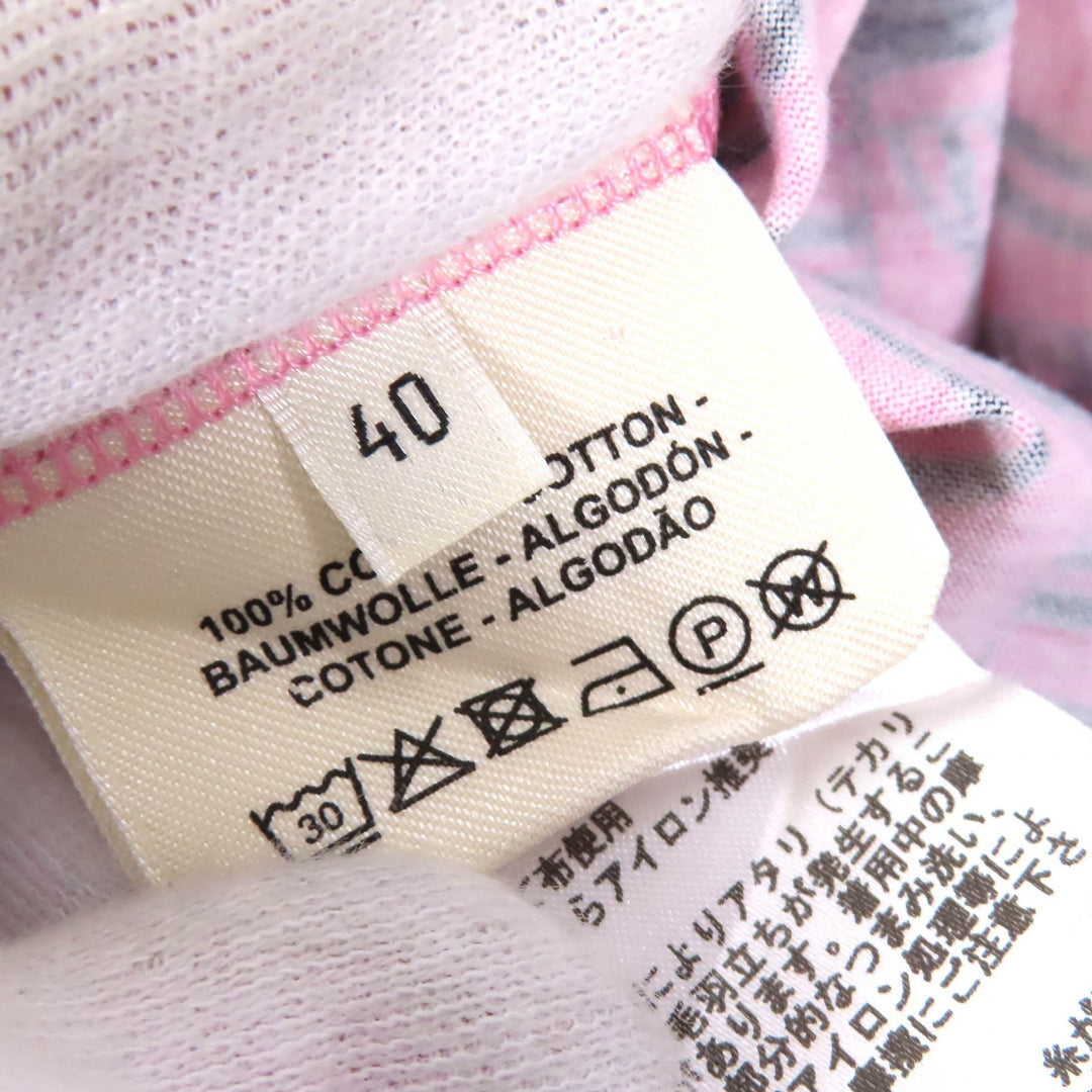 極美△HERMES エルメス 21AW コットン100％ BRIDES de GALA ブリッド ドゥ ガラ 式典用馬勒 クルーネック 半袖Ｔシャツ ピンク 40 正規品