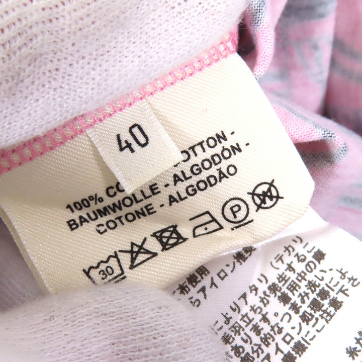 極美△HERMES エルメス 21AW コットン100％ BRIDES de GALA ブリッド ドゥ ガラ 式典用馬勒 クルーネック 半袖Ｔシャツ ピンク 40 正規品