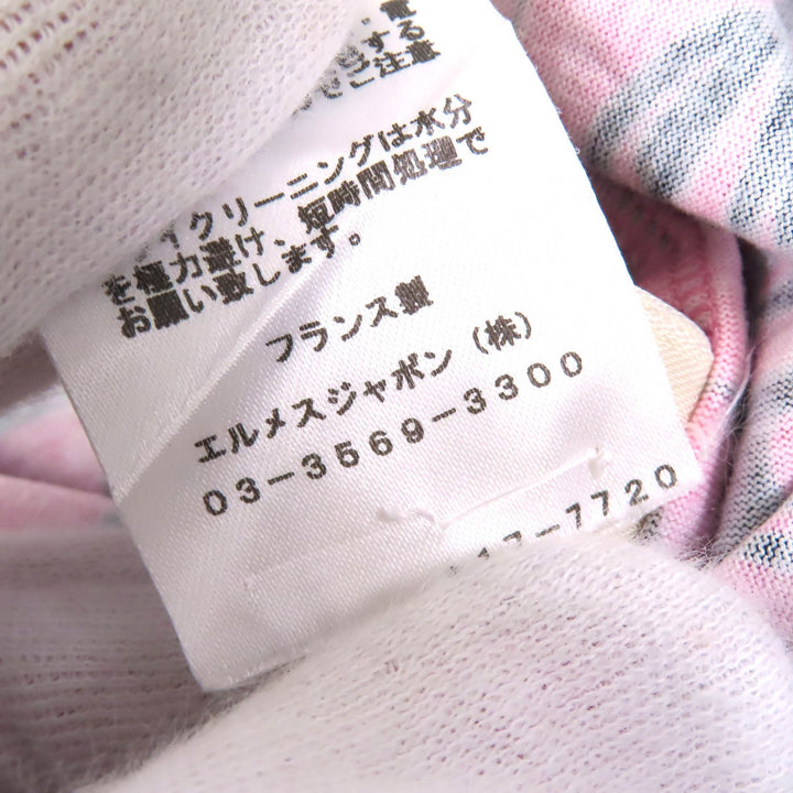 極美△HERMES エルメス 21AW コットン100％ BRIDES de GALA ブリッド ドゥ ガラ 式典用馬勒 クルーネック 半袖Ｔシャツ ピンク 40 正規品