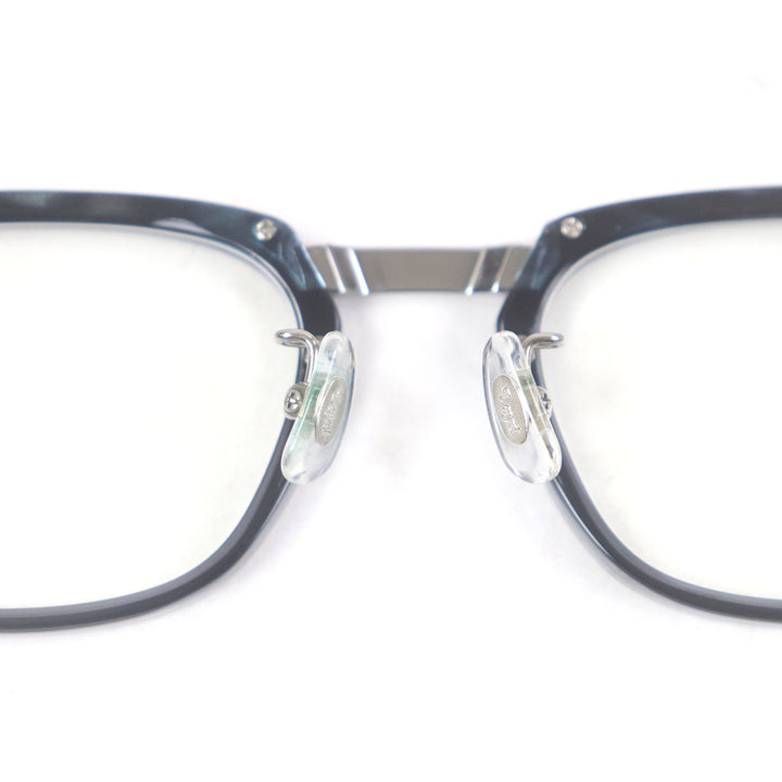 極美品□Opticien Loyd オプティシァンロイド LY-01 マーブル ウェリントン メガネ 眼鏡 アイウェア ネイビー 51□21-143 日本製 メンズ