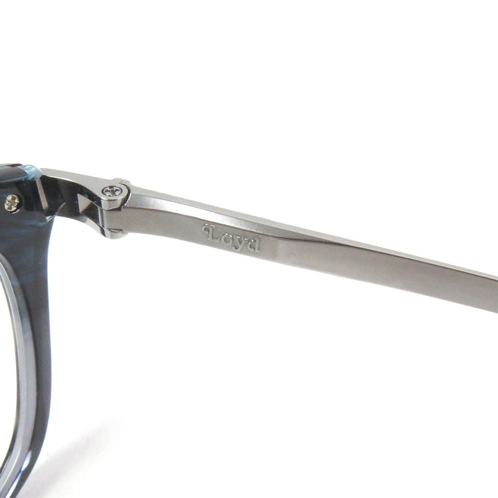 極美品□Opticien Loyd オプティシァンロイド LY-01 マーブル ウェリントン メガネ 眼鏡 アイウェア ネイビー 51□21-143 日本製 メンズ